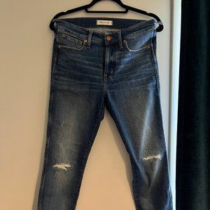 Madewell Ripped Ankle Jeans 9" High Rise